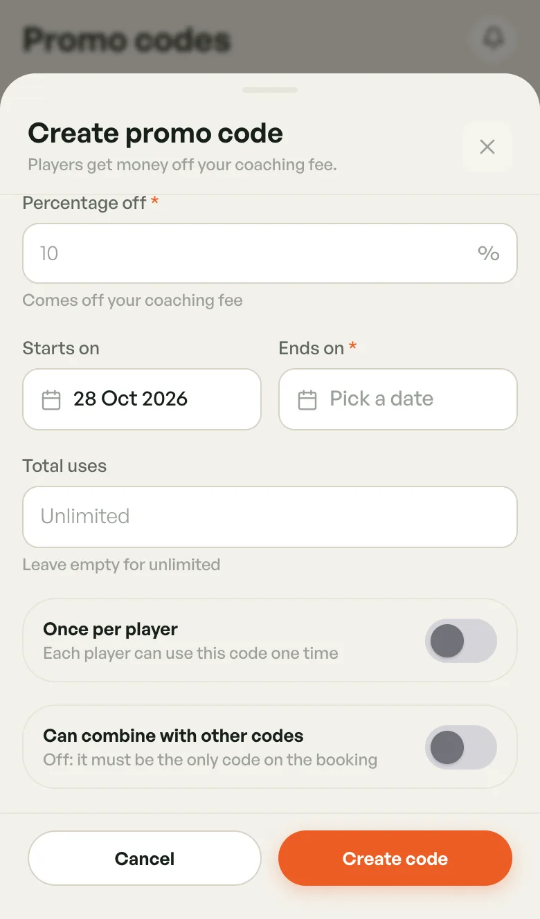 Total uses, Once per player and Can combine with other codes options
